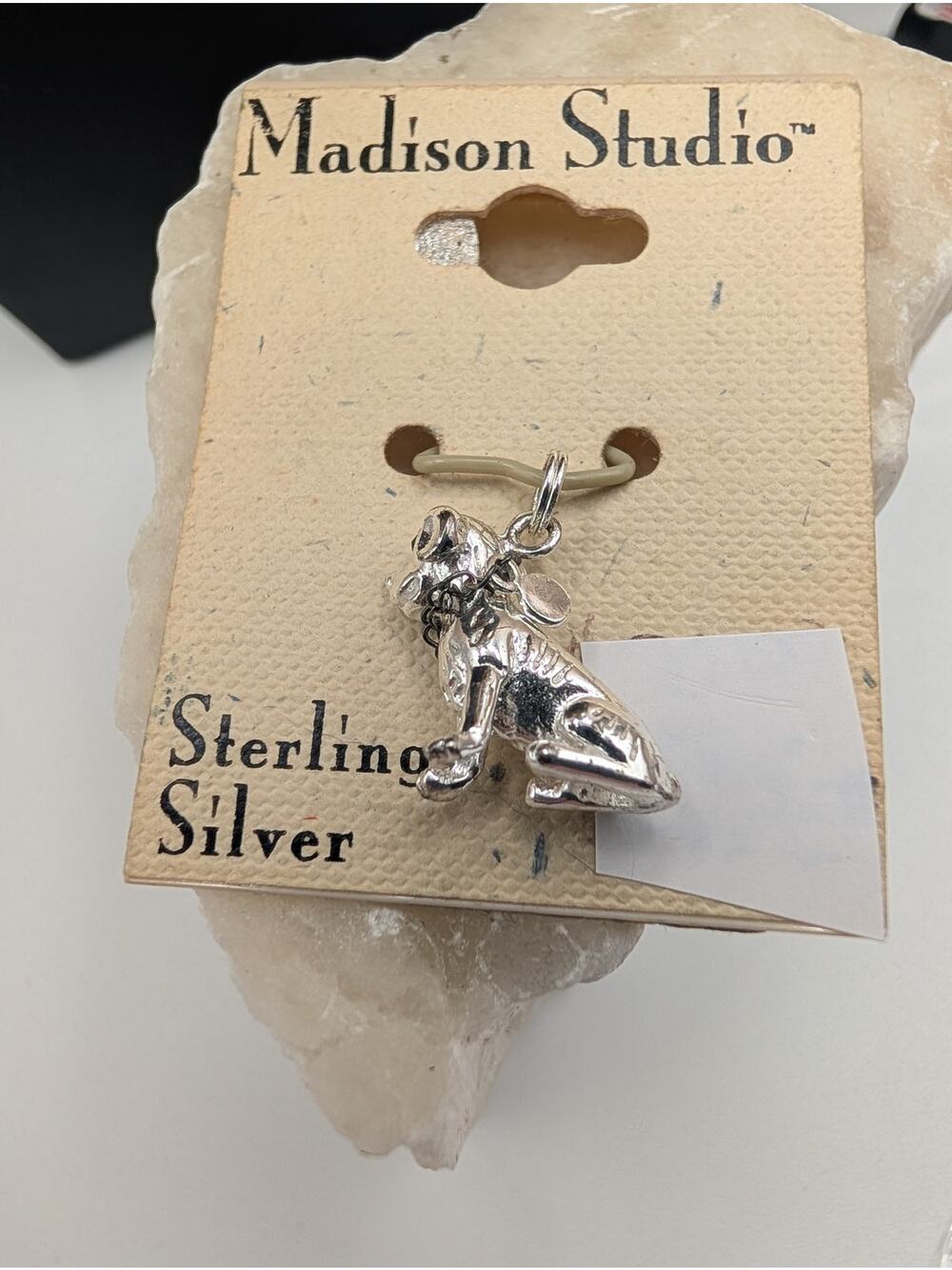 VTG Madison Studio Sterling Silver Dog Charm Pendant Bulldog Pet Lover